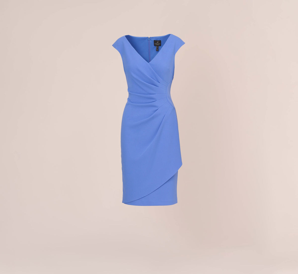 Crepe Sheath Dress With Draped Details - Precious Peri | Adrianna Papell