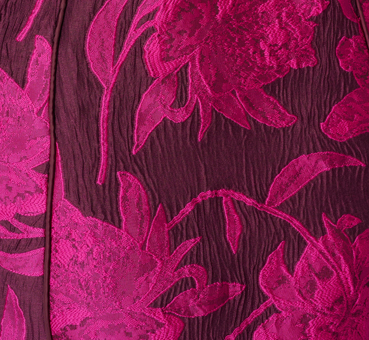 Floral Jacquard Short A Line Dress - Burgundy Pink | Adrianna Papell