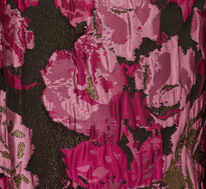 Rose Jacquard Envelope Back Dress - Pink Black Multi | Adrianna Papell