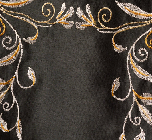 Floral Embroidered Cotton Short Dress - Black Multi | Adrianna Papell