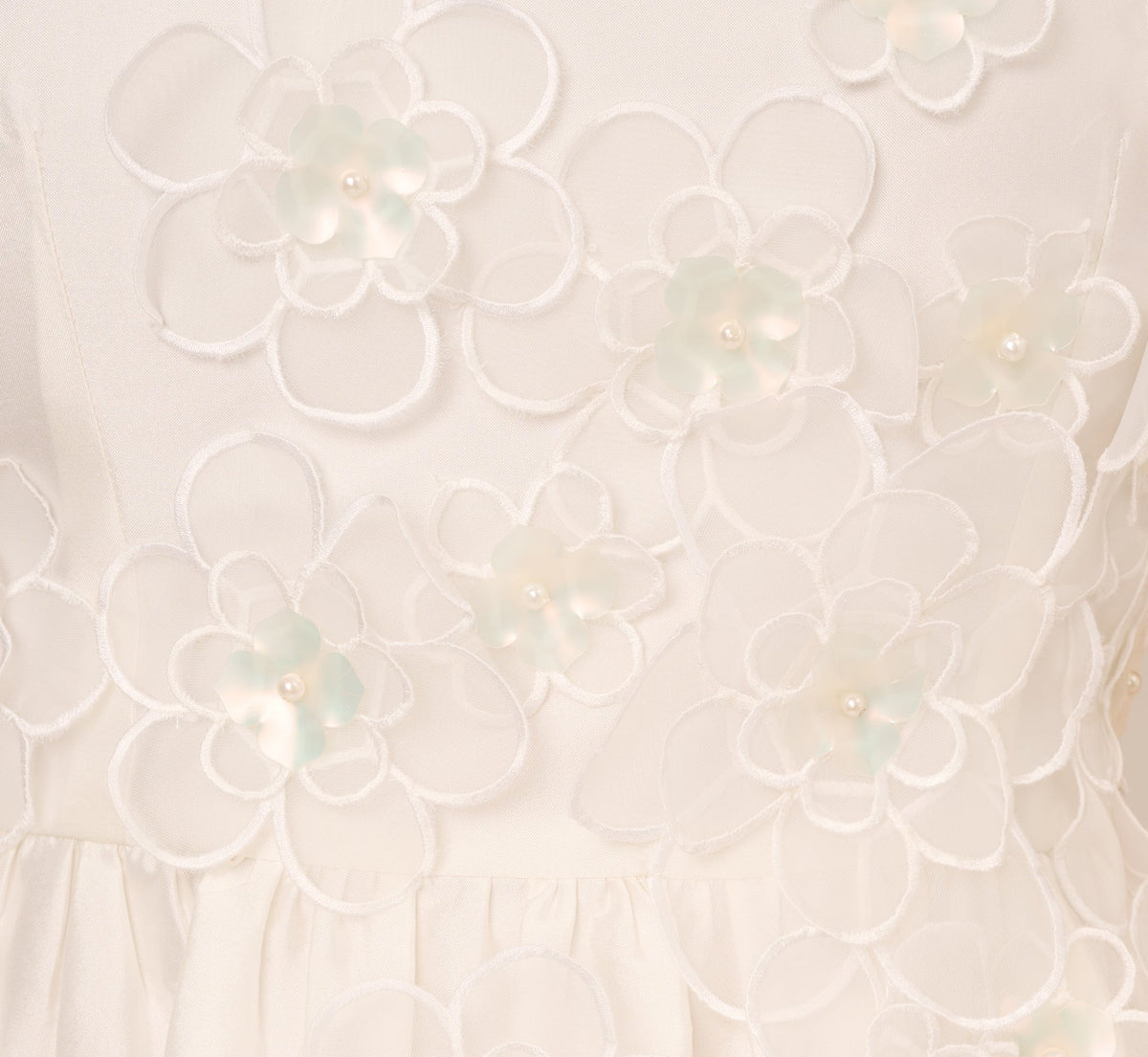 Sleeveless 3D Floral Taffeta Bubble Dress - Ivory | Adrianna Papell