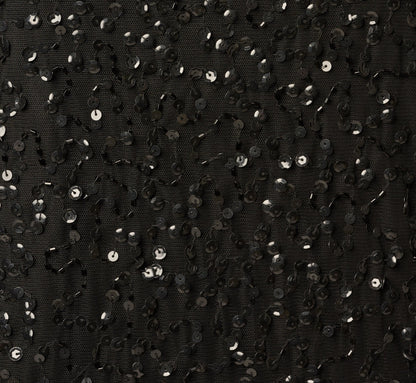Long Sleeve Sequin Beaded Shift Cocktail Dress - Black Gold | Adrianna Papell