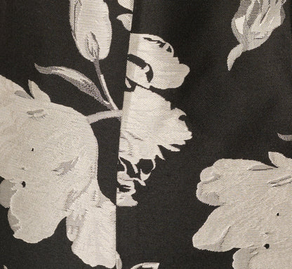 Strapless Floral Jacquard Ankle Length Trumpet Dress - Black Ivory | Adrianna Papell