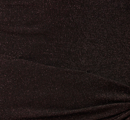 Stretch Shimmer Knit Asymmetrical Keyhole Cocktail Dress - Chocolate | Adrianna Papell