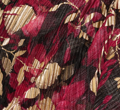 Crinkle Foil Wrap Dress - Fuchsia Gold | Adrianna Papell