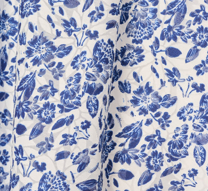 Floral Smocked Waist Short Dress - Ivory Blue Multi | Adrianna Papell