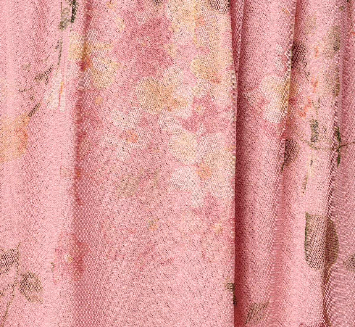Floral Print Mesh Smocked Maxi Dress - Blush Multi | Adrianna Papell