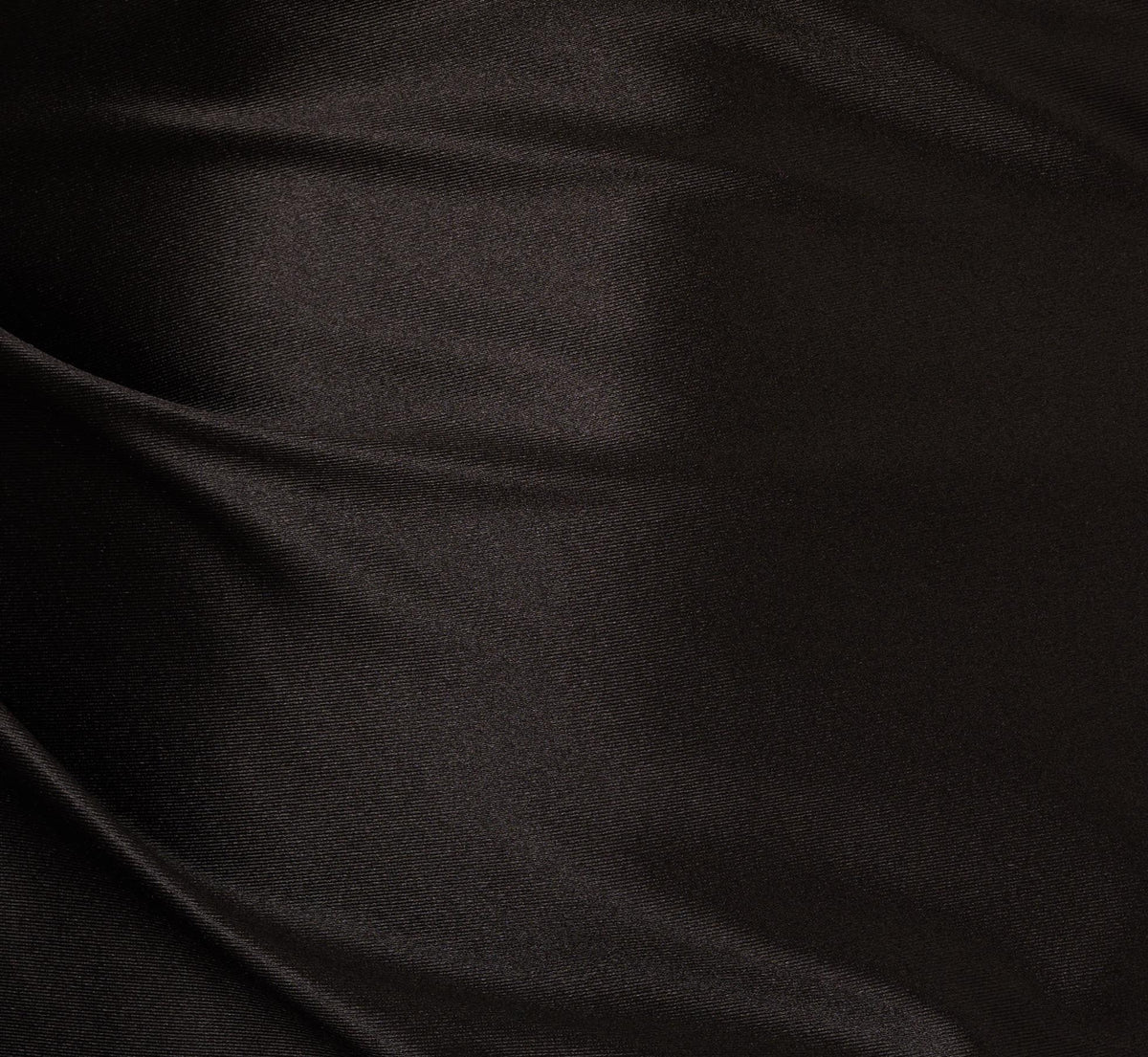 One Shoulder Satin Midi Dress With Three-Quarter Sleeve - Black | Adrianna Papell
