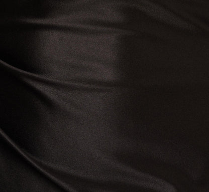 One Shoulder Satin Midi Dress With Three-Quarter Sleeve - Black | Adrianna Papell