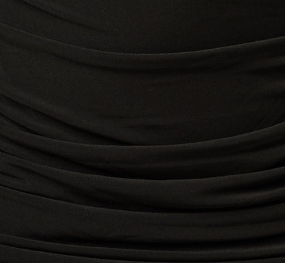 Stretch Jersey Asymmetrical Draped Mini Dress - Black | Adrianna Papell