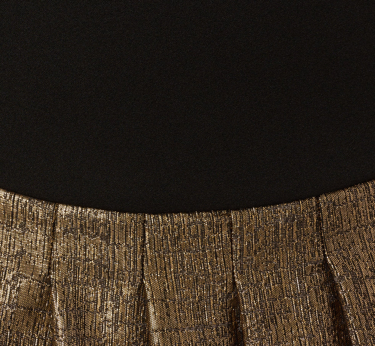 Strapless Drop Waist Belted Combo Cocktail Dress - Black Gold | Adrianna Papell