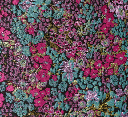 Strapless Metallic Floral Jacquard Mini Dress - Pink Blue Multi | Adrianna Papell