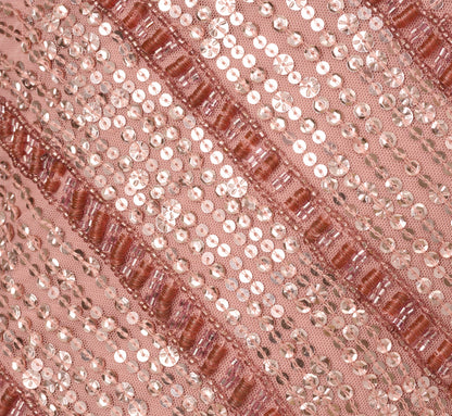 One Shoulder Beaded Sequin Mermaid Gown - Candied Ginger | Adrianna Papell