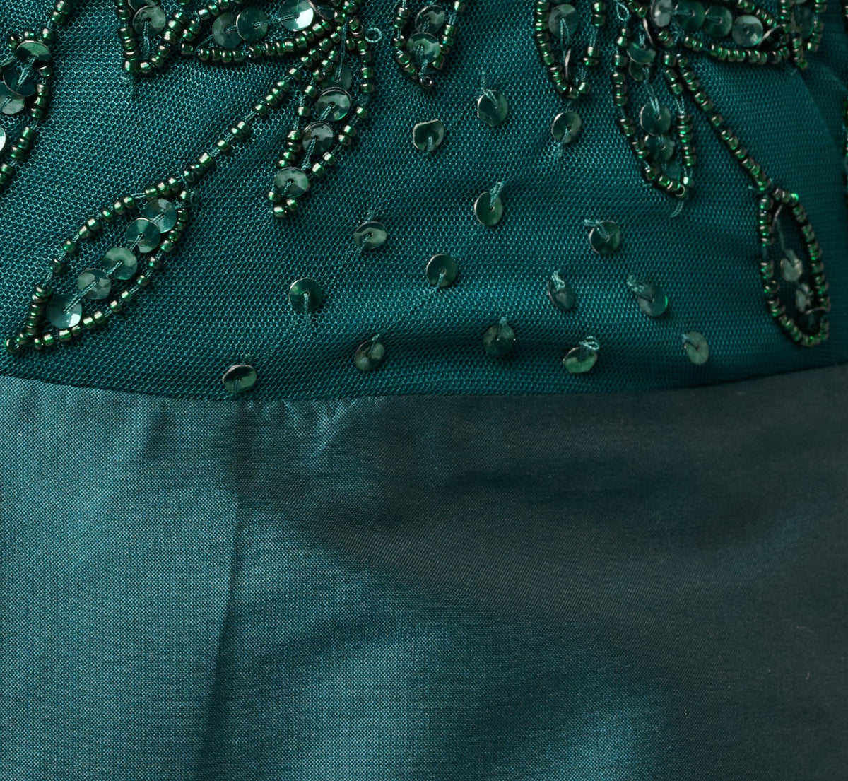 Sleeveless Taffeta Ball Gown With Beaded Bodice - Gem Green | Adrianna Papell