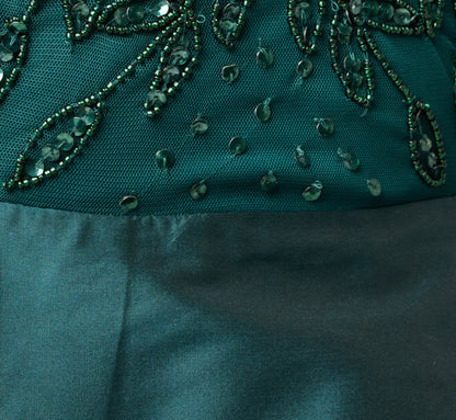 Sleeveless Taffeta Ball Gown With Beaded Bodice - Gem Green | Adrianna Papell