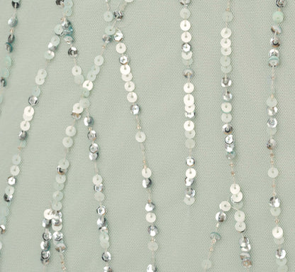 Draped One Shoulder Dress With Sequin Detail - Icy Sage | Adrianna Papell