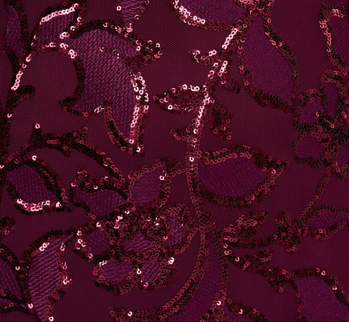 Plus Size Long Sleeve Stretch Sequin Mermaid Gown - Cassis | Adrianna Papell
