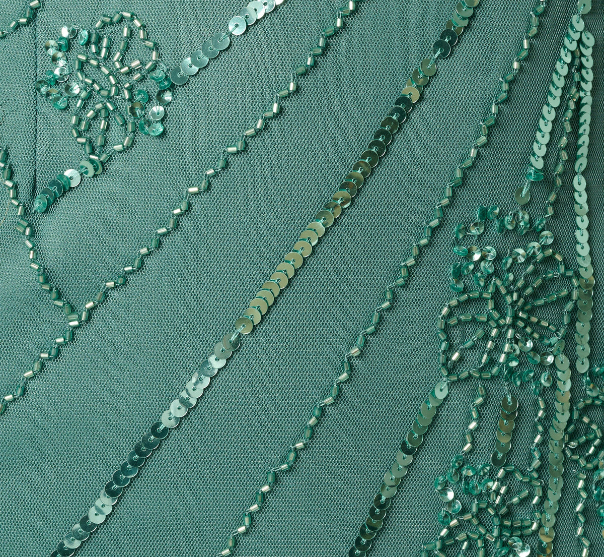 Floral Beaded Illusion Mermaid Gown - Green Slate | Adrianna Papell
