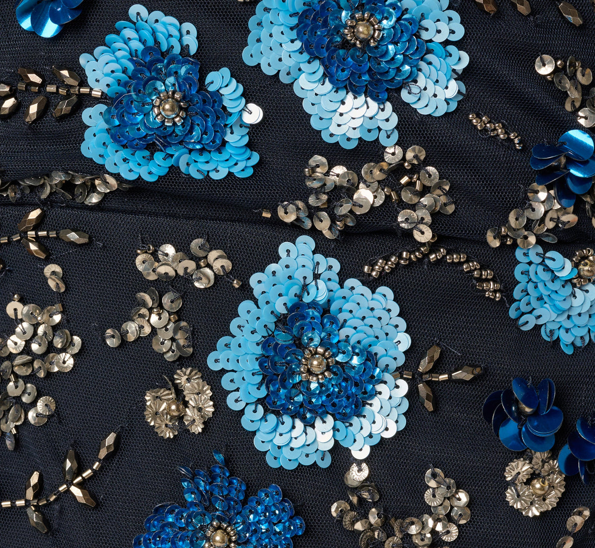 Flutter Sleeve Floral Beaded Column Gown - Midnight Multi | Adrianna Papell