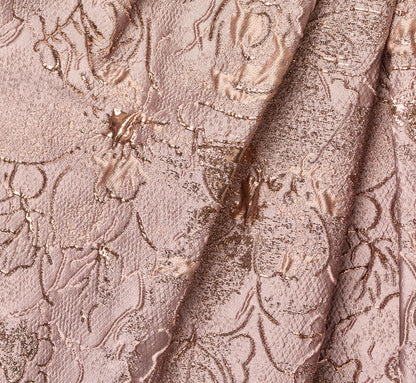 Metallic Jacquard Rhinestone Strap Midi Dress - Candied Ginger | Adrianna Papell