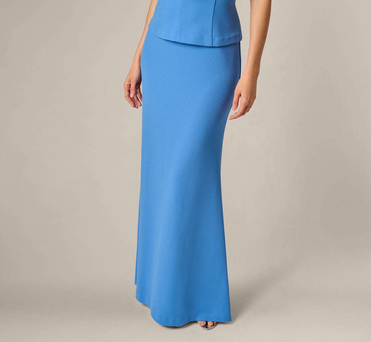 3D Floral Peplum Stretch Mermaid Gown - Cool Water | Adrianna Papell