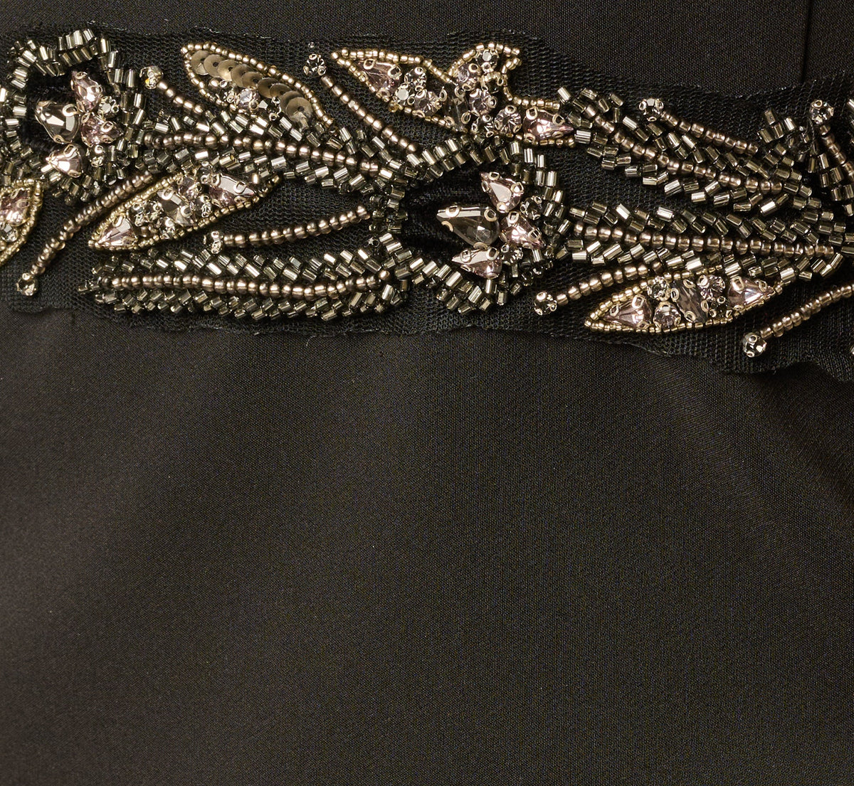 Strapless Beaded Waist Draped Scarf Gown - Black | Adrianna Papell