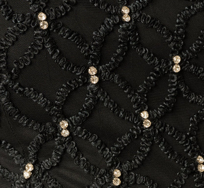 Draped Crepe Beaded Combo Gown - Black | Adrianna Papell