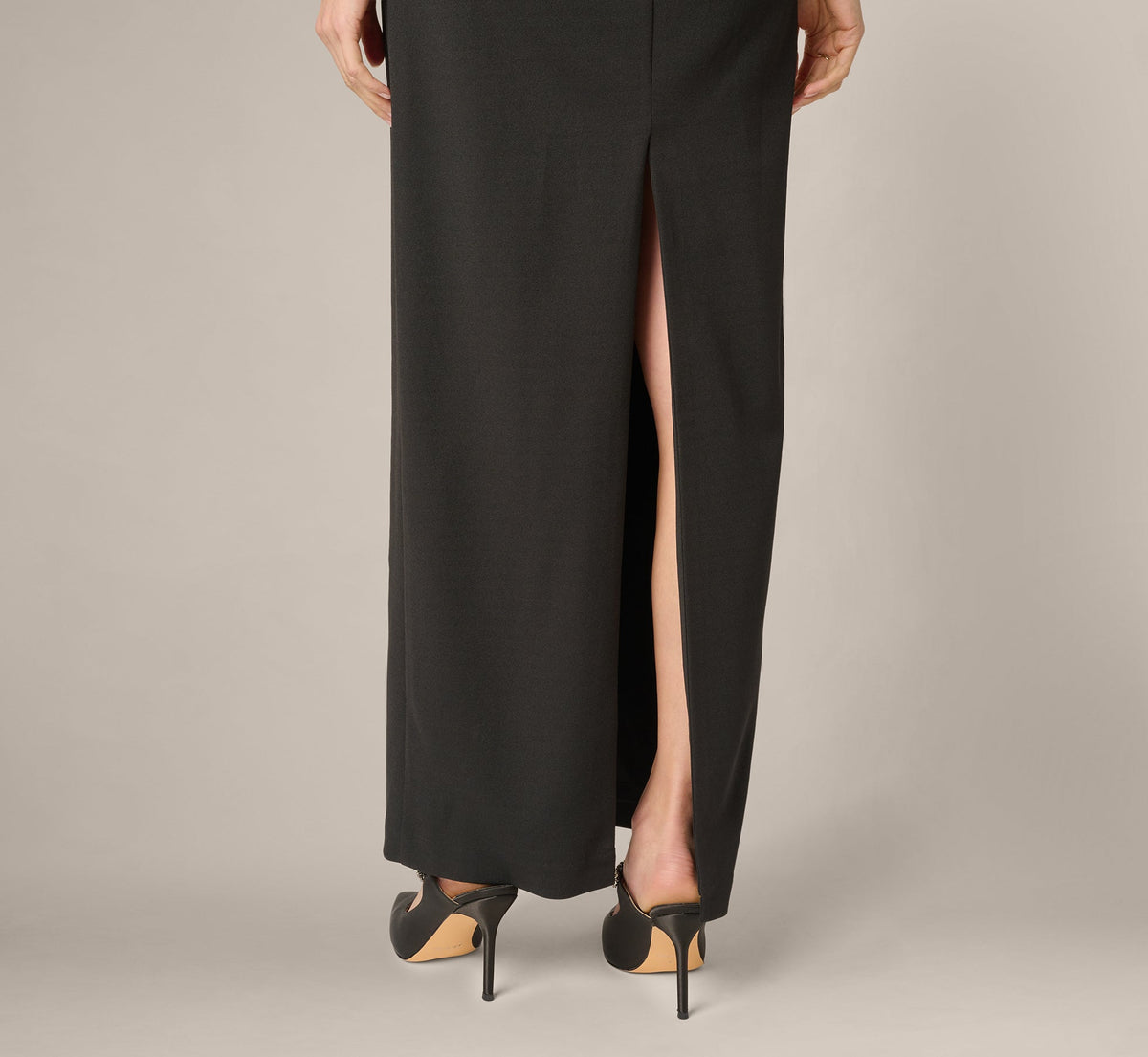 Strapless Beaded Flower Gown - Black | Adrianna Papell