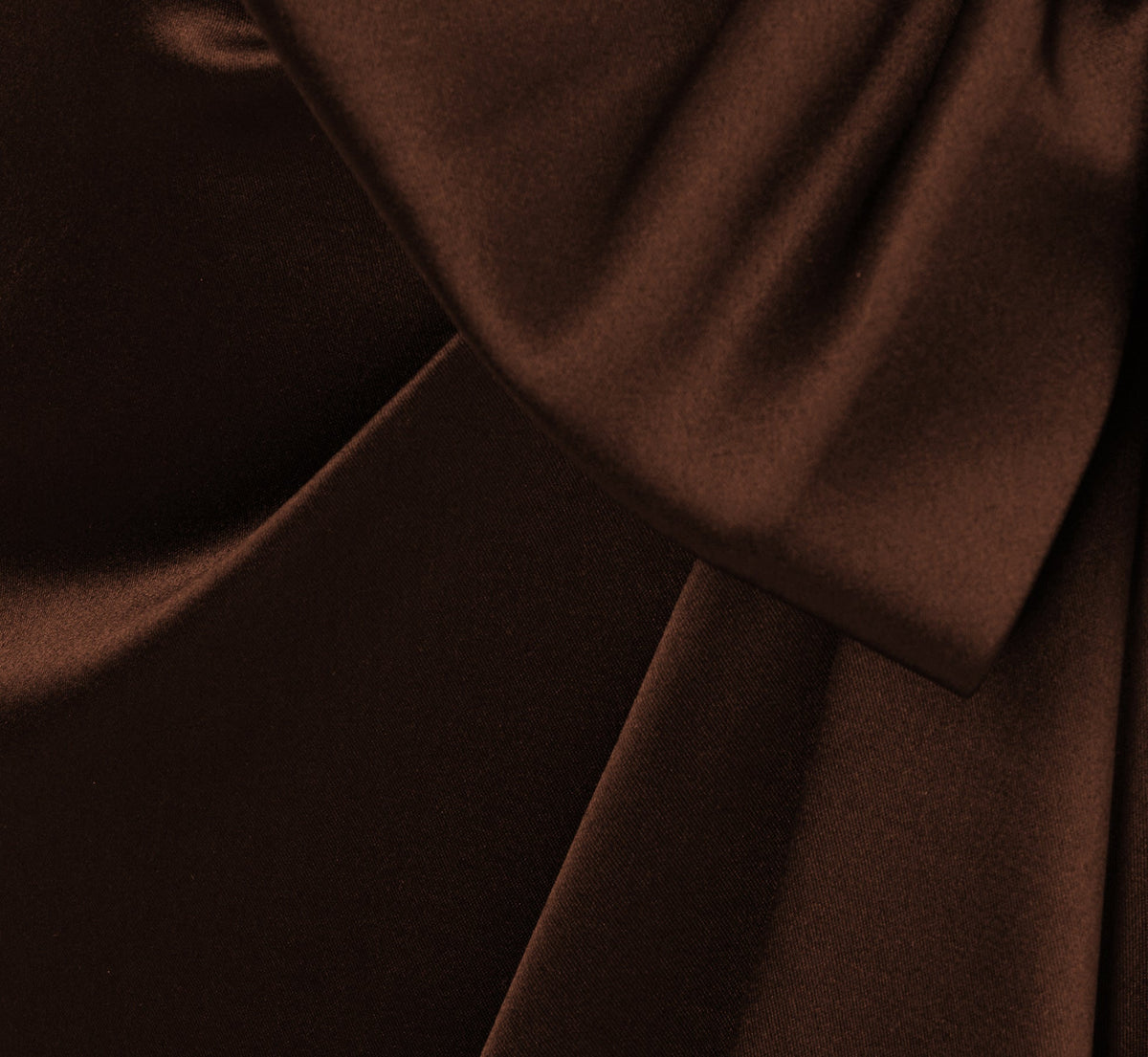 Long Sleeve Satin Bow Gown - Chocolate | Adrianna Papell