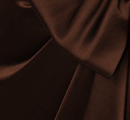 Long Sleeve Satin Bow Gown - Chocolate | Adrianna Papell