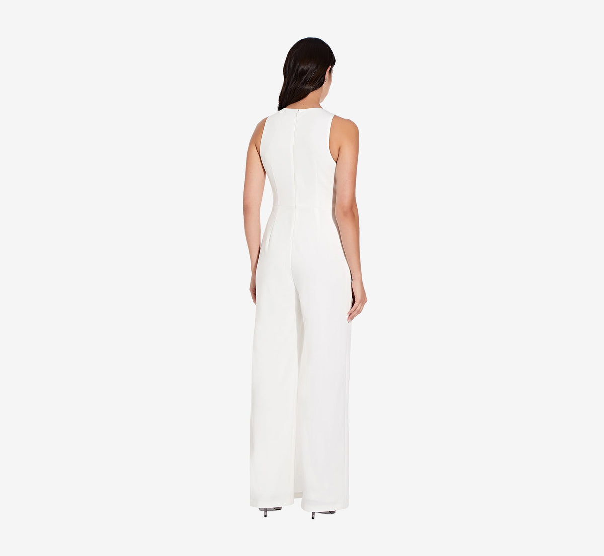 Sleeveless Asymmetrical Jumpsuit - Ivory | Adrianna Papell