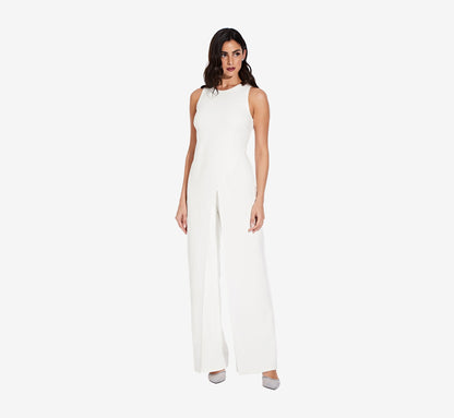 Sleeveless Asymmetrical Jumpsuit - Ivory | Adrianna Papell