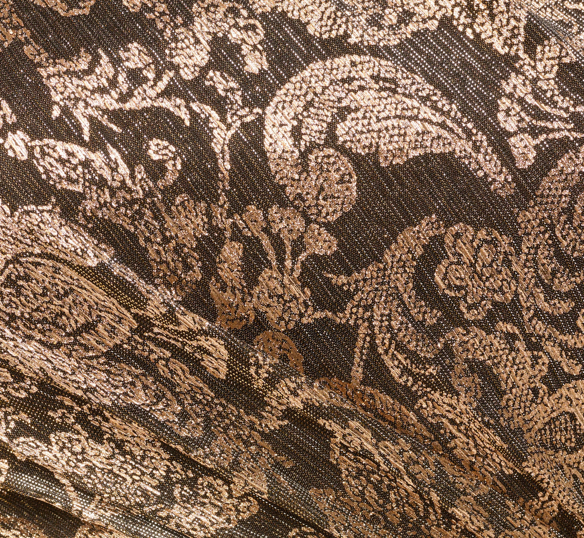 Plus Size Sleeveless Asymmetrical Damask Metallic Gown - Chocolate | Adrianna Papell