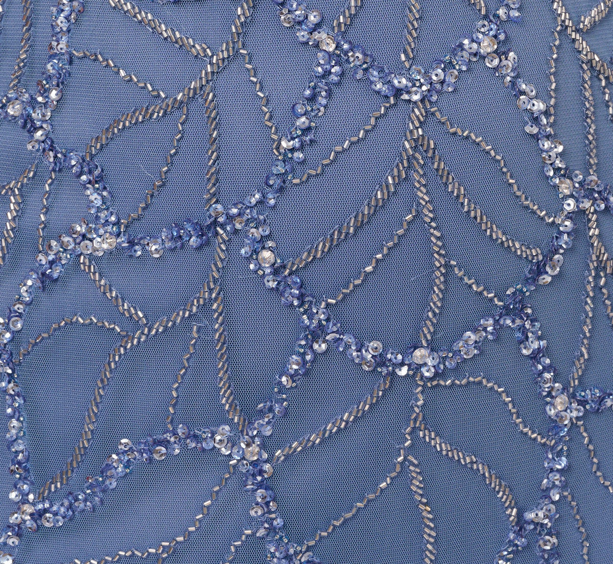 Plus Size Flutter Sleeve Surplice Beaded Gown - French Blue | Adrianna Papell