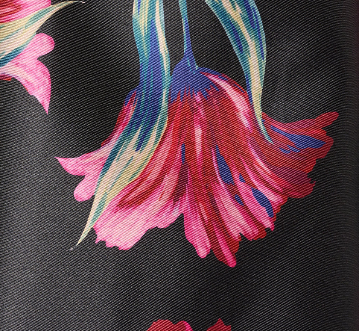 Plus Size Floral Print Mikado High Low Gown - Black Multi | Adrianna Papell