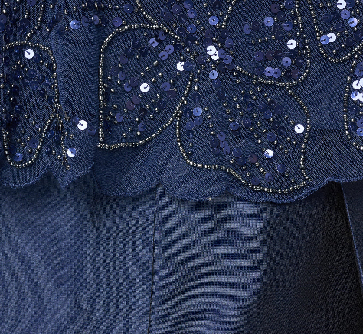 Plus Size Beaded Cape High Low Taffeta Combo Gown - Light Navy | Adrianna Papell