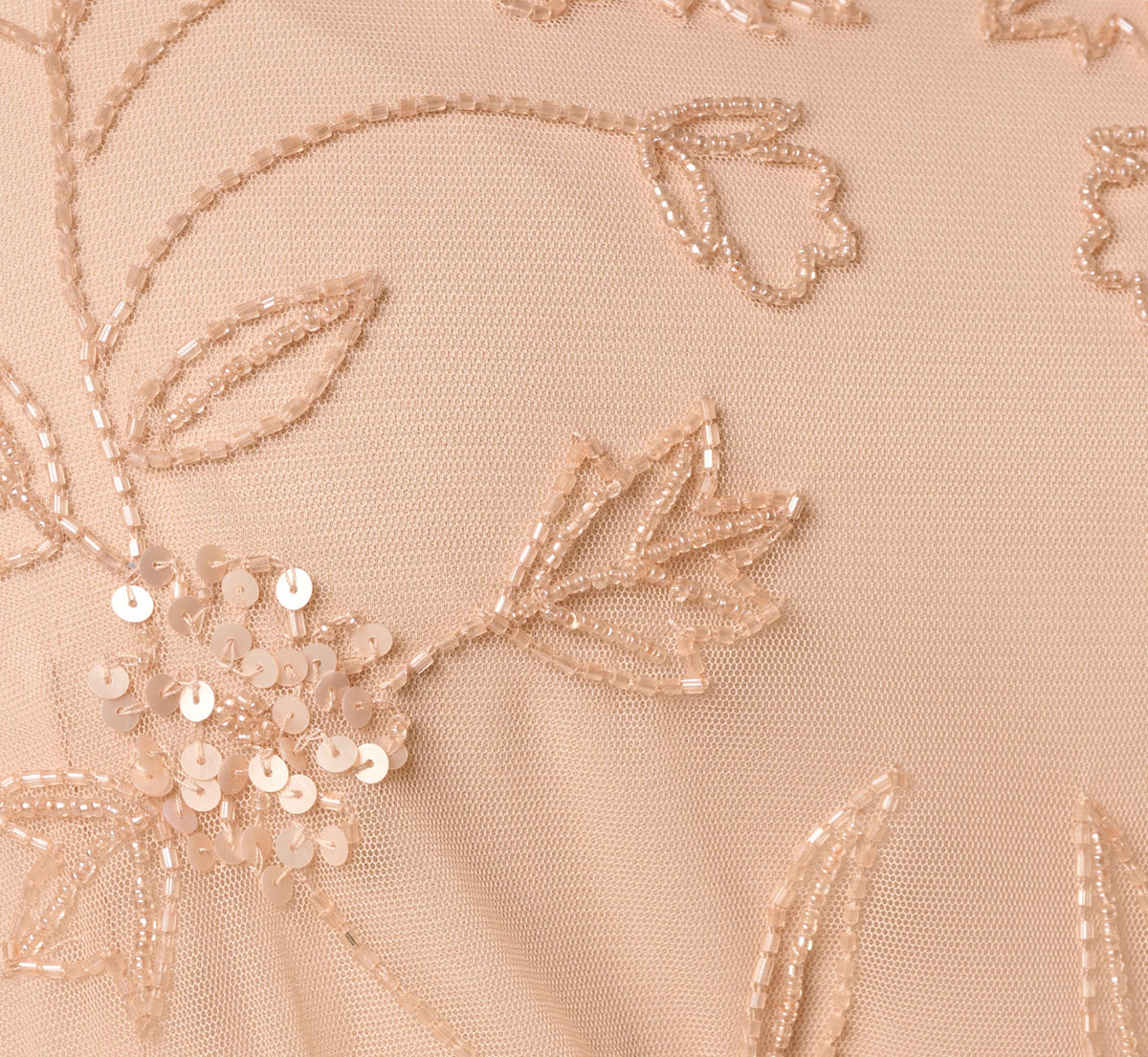 Plus Size Flutter Sleeve Blouson Beaded Gown - Blush | Adrianna Papell
