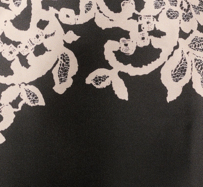 Lace Print Fit And Flare Midi Dress - Black Ecru | Adrianna Papell