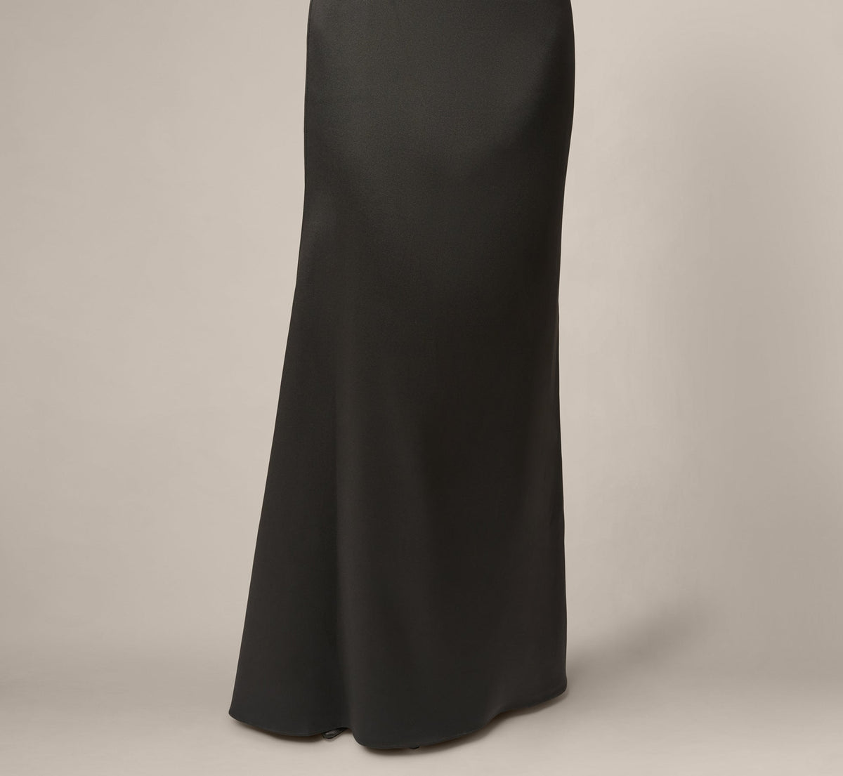 Draped One Shoulder Stretch Mikado Mermaid Gown - Black | Adrianna Papell