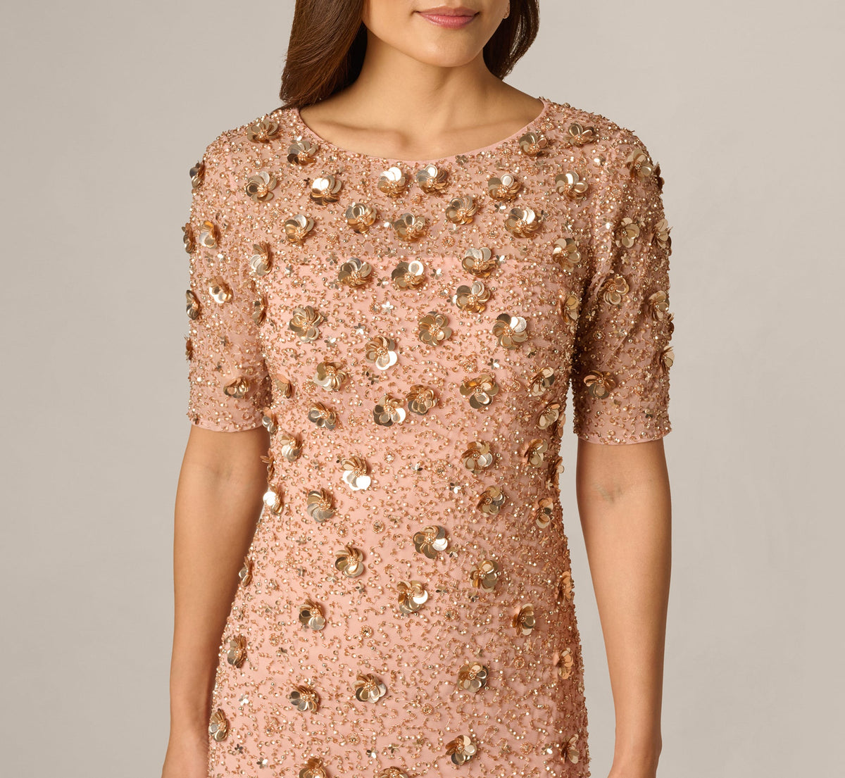 Beaded Cocktail Dress - Apricot Ice | Adrianna Papell