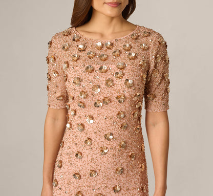 Beaded Cocktail Dress - Apricot Ice | Adrianna Papell