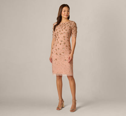 Beaded Cocktail Dress - Apricot Ice | Adrianna Papell