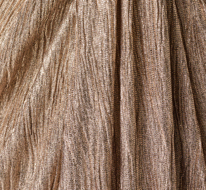 Crinkle Metallic Draped Stretch Halter Gown - Rosegold | Adrianna Papell