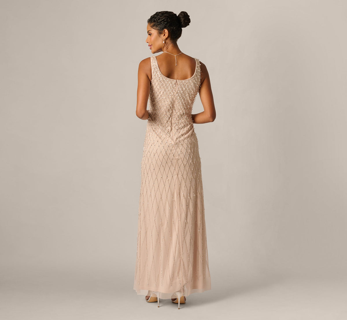 Diamond Beaded Mermaid Gown - Shell | Adrianna Papell