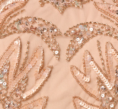 Adrianna Papell Hand-Beaded Sleeveless Slim Column Gown - Rose Gold | Adrianna Papell