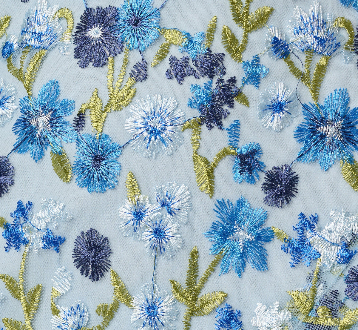 Floral Embroidered Flounce Halter Dress - Blue Multi | Adrianna Papell
