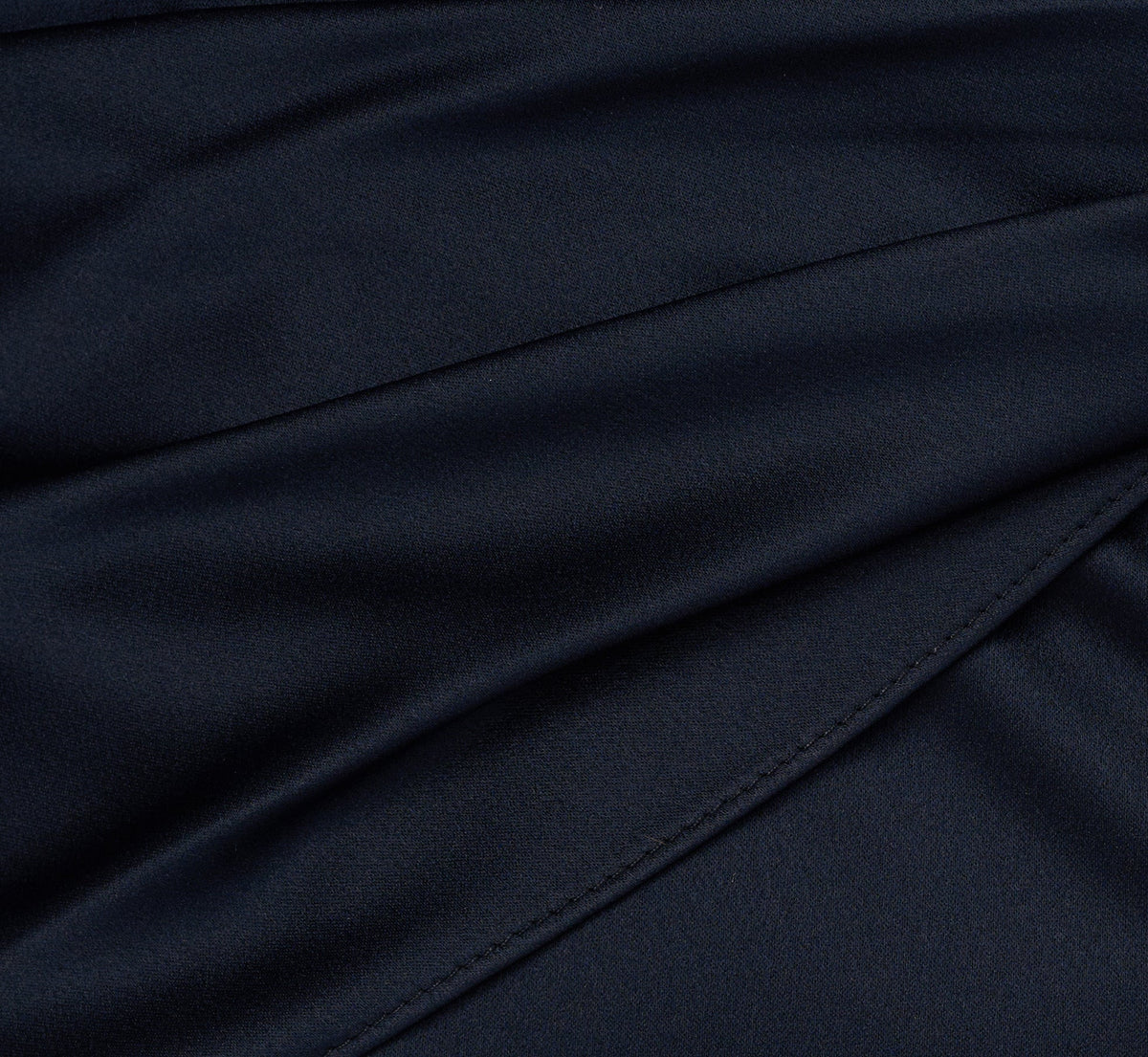 Three Quarter Sleeve Draped Satin Sheath Dress - Dark Navy | Adrianna Papell
