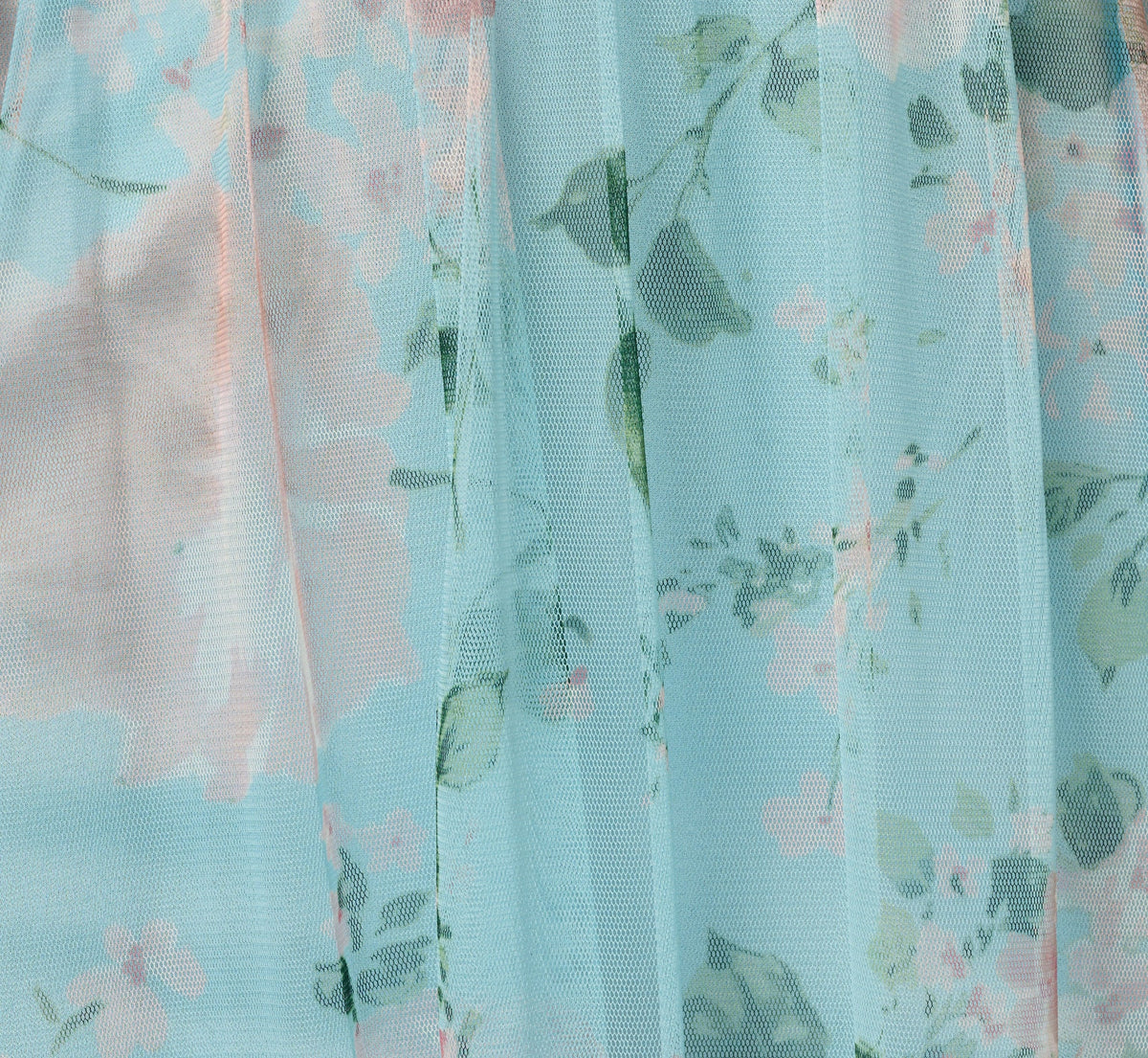 Flutter Sleeve Floral Tulle Maxi Dress - Blue Multi | Adrianna Papell