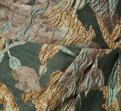 One Shoulder Jacquard Dress - Green Gold | Adrianna Papell