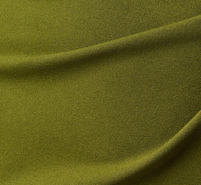 High Low Crepe Halter Gown With Organza Draping - Jungle Olive | Adrianna Papell